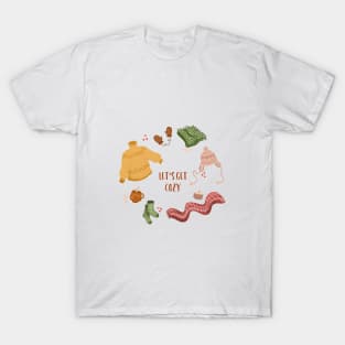 Let's get cozy, cute winter illustration T-Shirt